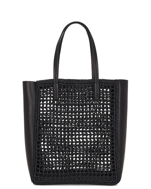 Khaite Black Zoe Patchwork Raffia Tote Bag
