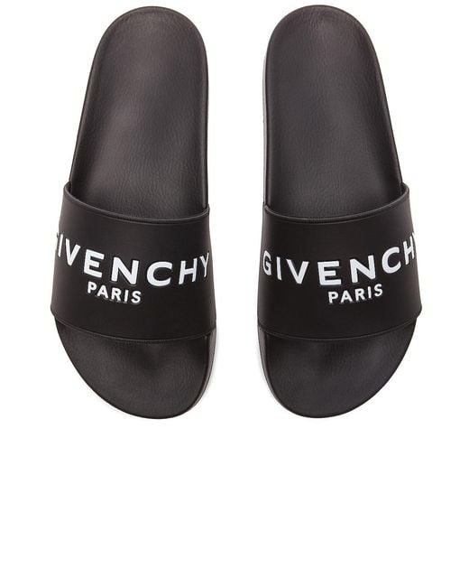 Givenchy Black Polyurethane Slide Sandals for men