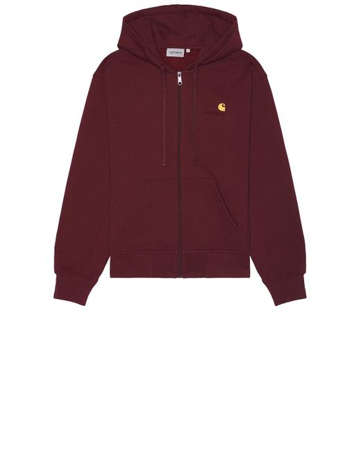 Carhartt Red Hooded American Script Jacket for men
