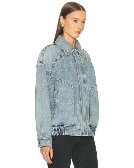 Saint Laurent Blue Denim Bomber Jacket