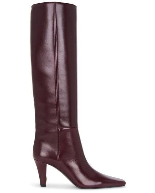 Saint Laurent Purple Jill Knee High Boot