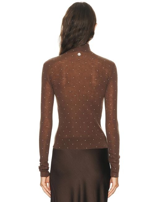 Rabanne Brown Studded Turtleneck