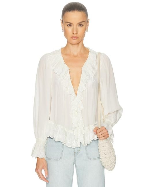 LoveShackFancy White Avee Top