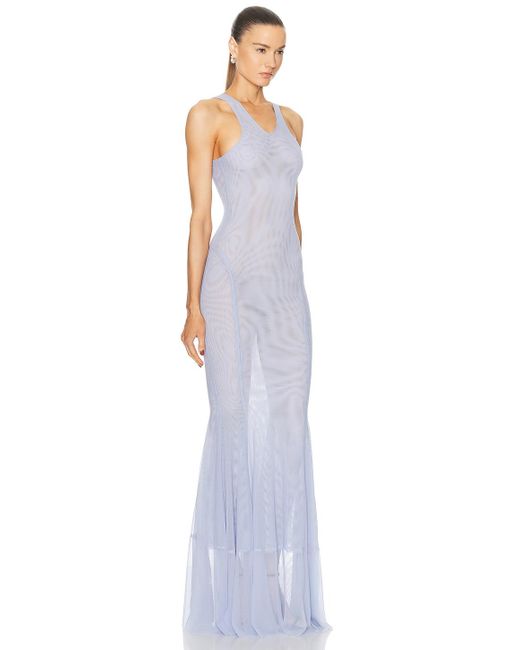 Norma Kamali White Racer Fishtail Gown