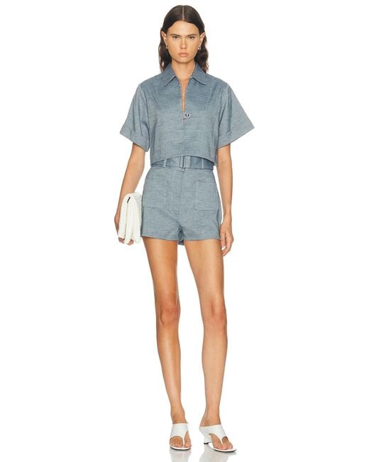 Matthew Bruch Blue Popover Top