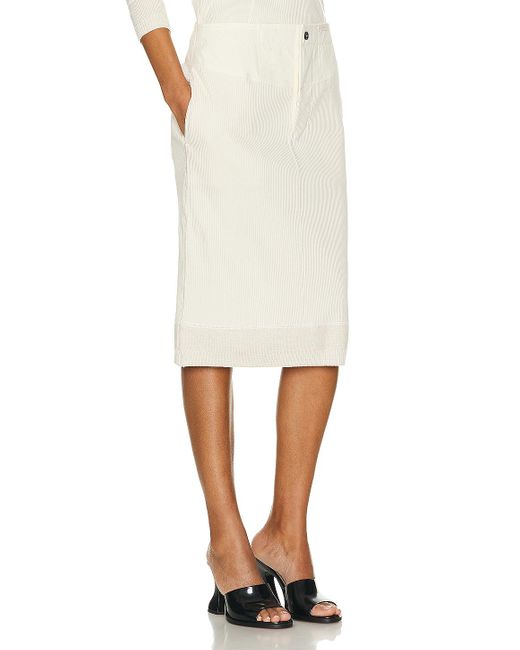 Bottega Veneta White Pencil Skirt
