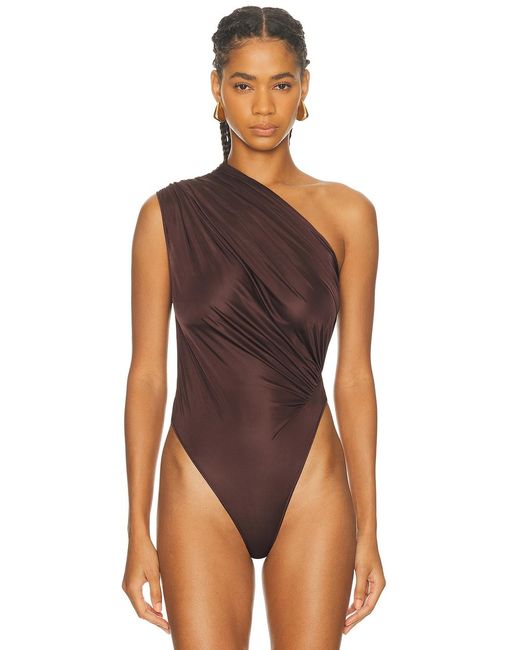 Atlein Red One Shoulder Bodysuit