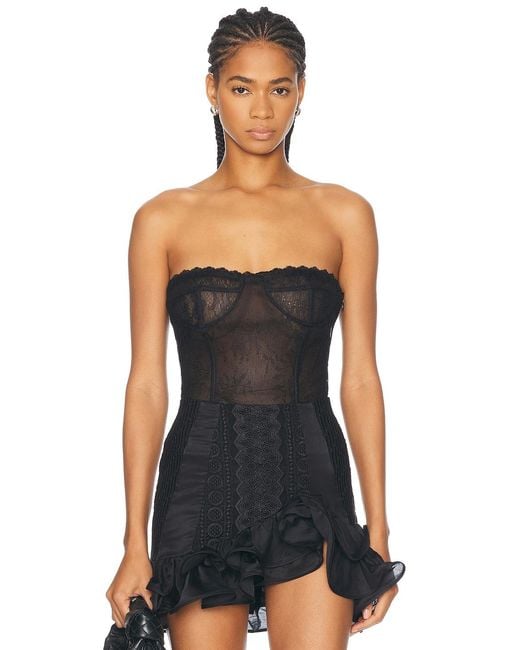 Charo Ruiz Black Sette Bustier Top