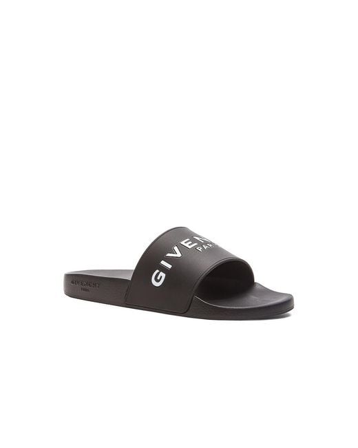 Givenchy Black Polyurethane Slide Sandals for men