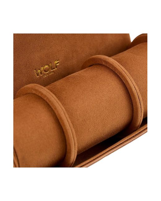 Wolf Brown Brogue Triple Watch Roll