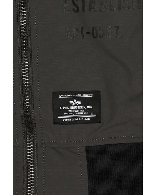Alpha Industries Black 2B Relaxed Patchwork Flight Jacket for men