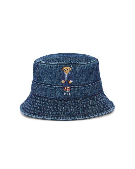 Polo Ralph Lauren Blue Bear Bucket Hat for men