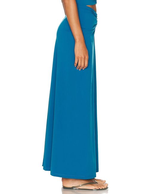 Christopher Esber Blue Ruched Orbit Split Skirt