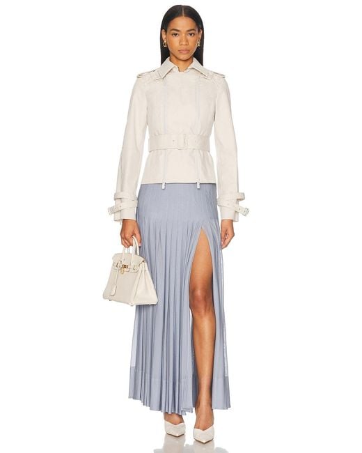 Burberry White Belted Jacket