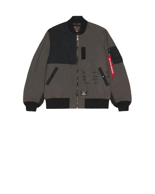 Alpha Industries Black 2B Relaxed Patchwork Flight Jacket for men