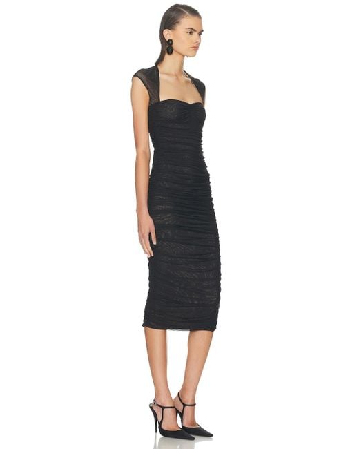 SER.O.YA Black Kylie Mesh Midi Dress