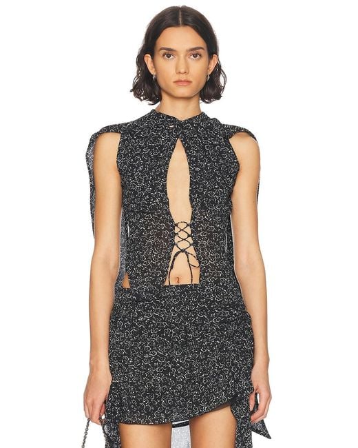 KNWLS Black Aldra Blouse