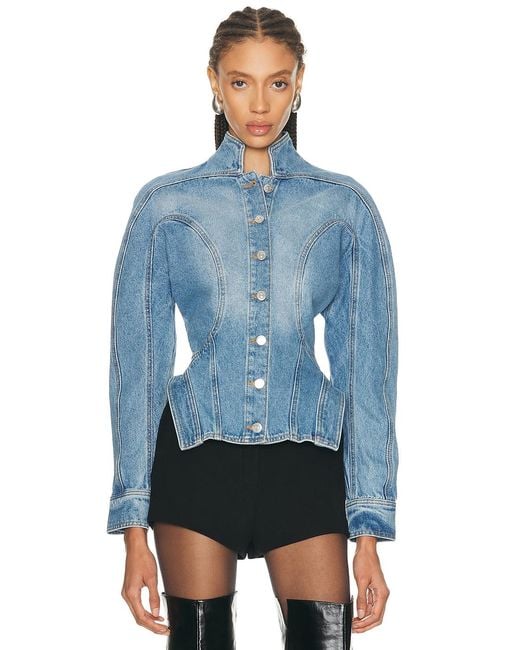 Mugler Blue Cinched Jacket