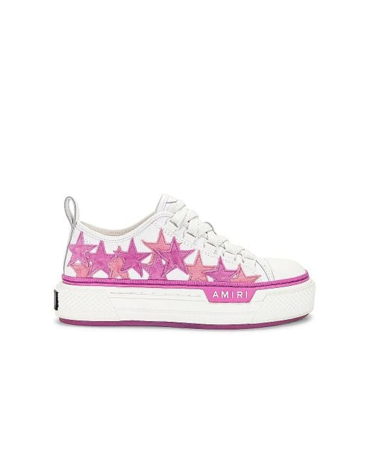 Amiri Pink Stars Court Low Top Sneaker