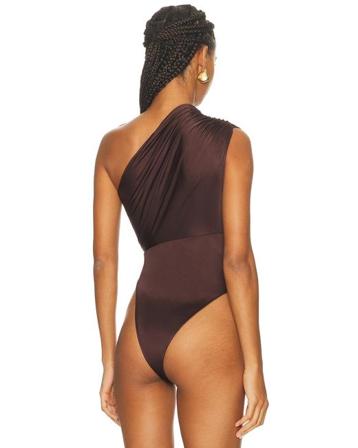 Atlein Red One Shoulder Bodysuit