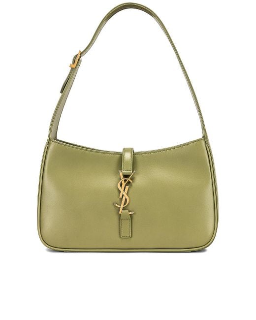 Saint Laurent Leather Le 5a7 Hobo Bag in Green Lyst