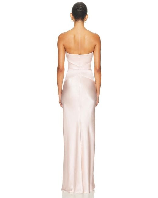 pink and black lace dress Satin and lace maxi dress with cutouts 46 (FR) / Light pink/Black