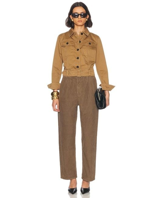 Saint Laurent Brown Cropped Belted Jacket