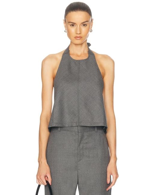 Wardrobe NYC Gray Backless Halter Top