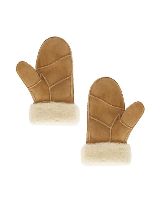 Saint Laurent Natural Shearling Mittens for men