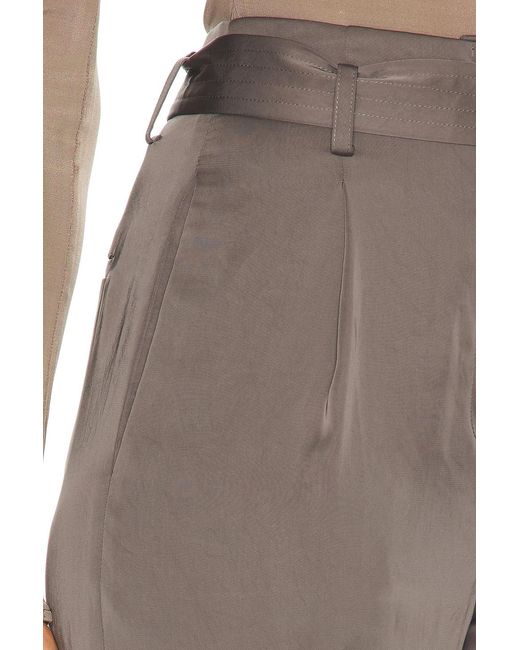 LAPOINTE Brown Lightweight Satin Belted Pant