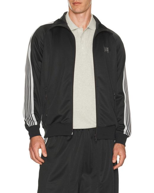 Needles Black Track Jacket Poly Smooth for men