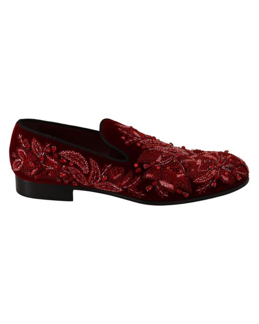 Mens Shoes Slip-on shoes Slippers Dolce & Gabbana Slippers In Velvet With Crystals for Men 