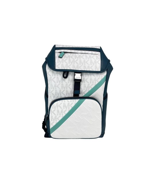 Michael Kors Leather Signature Cooper Sport Flap Lagoon Large Backpack