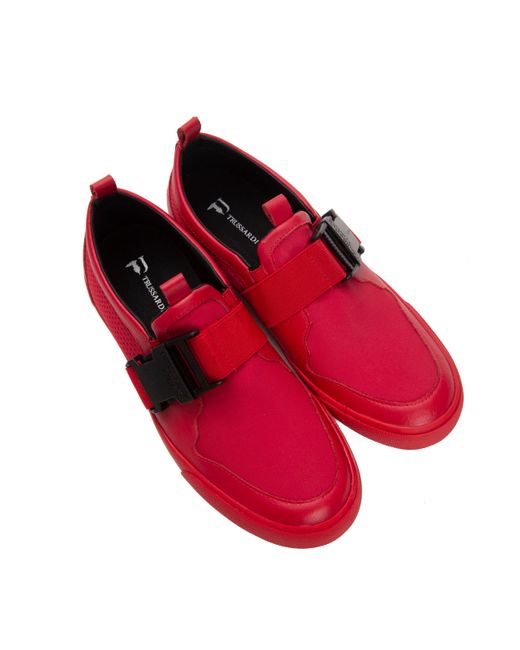 Trussardi Leather Rosso Red Sneakers for Men - Lyst