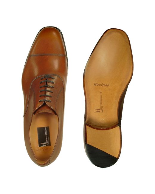 Moreschi Londra Tan Calfskin Cap Toe Oxford Shoes in Brown for Men Lyst