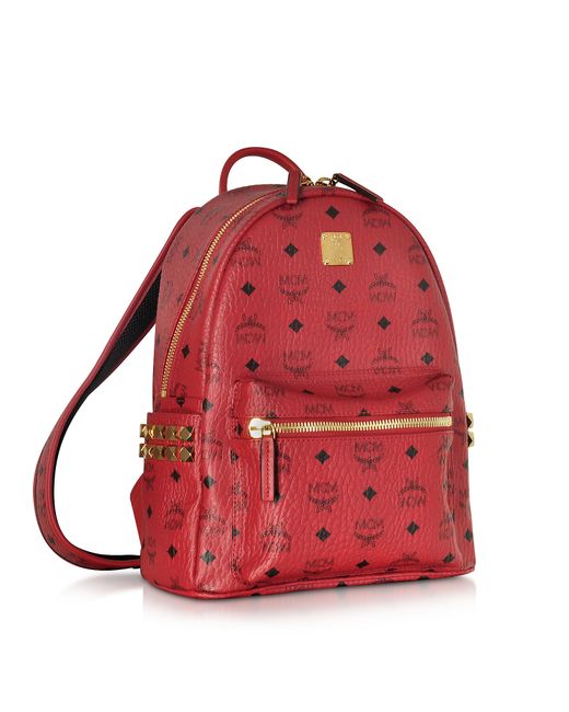 Mcm Stark Ruby Red Small Backpack in Pink | Lyst