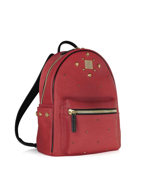 Mcm Stark Small Red Odeon Backpack in Red | Lyst