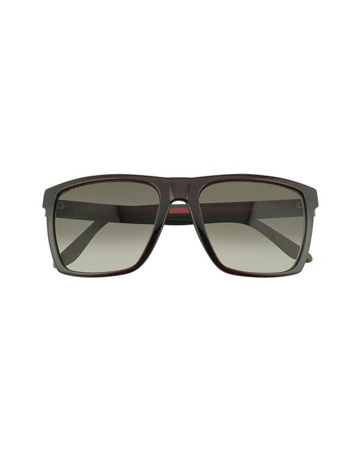 Gucci Large Rectangle Frame Sunglasses in Brown Lyst