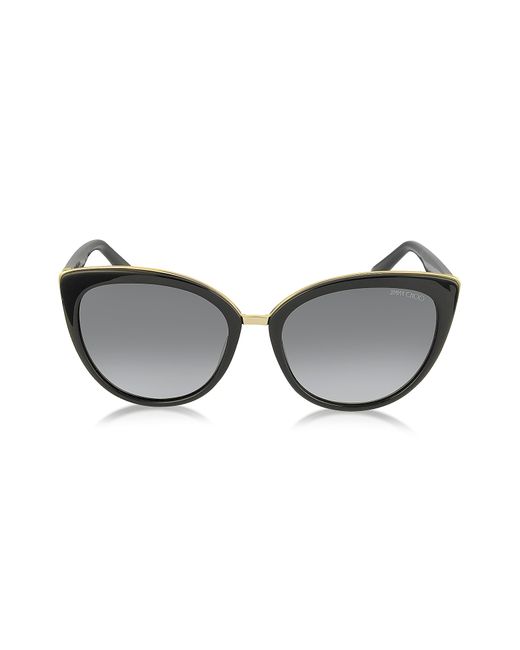 Jimmy Choo Dana/s Acetate Cat Eye Sunglasses in Black