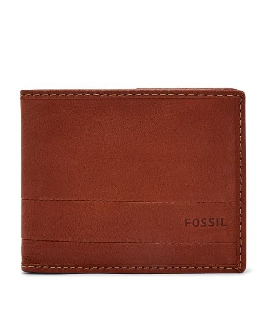 Fossil Leather Lufkin Bifold Wallet Sml1392210 in Brown for Men | Lyst