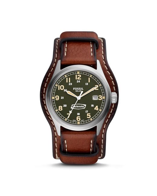 Fossil Defender Solarpowered Medium Brown Litehidetm Leather Watch in