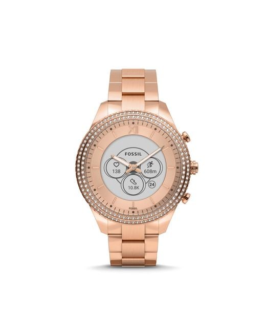 Fossil Stella Gen 6 Hybrid Smartwatch Rose Goldtone Stainless Steel in