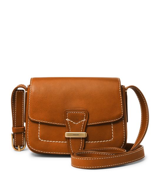 Fossil Tremont Small Flap Crossbody in Brown | Lyst