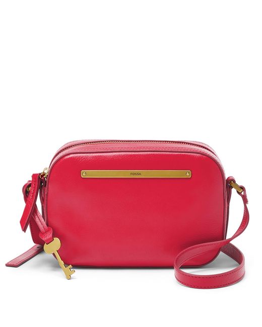 Fossil Leather Liza Camera Bag in Red | Lyst