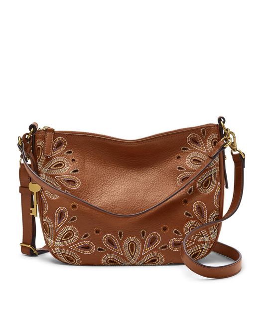 Fossil Leather Jolie Crossbody in Brown 