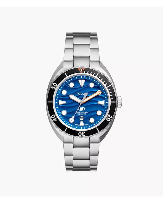 Fossil Blue Breaker Three-hand Date Stainless Steel Watch for men