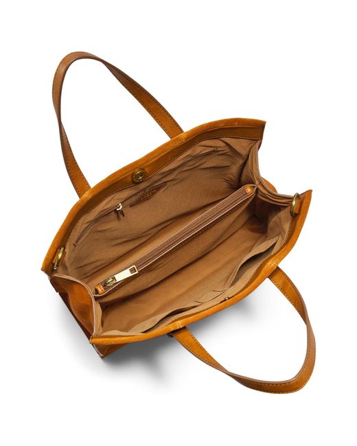 Fossil Leather Kingston Tote in Brown Lyst