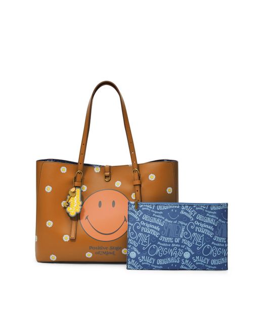 Fossil X Smiley® Cactus Leather Sustainable Tote in Blue Lyst