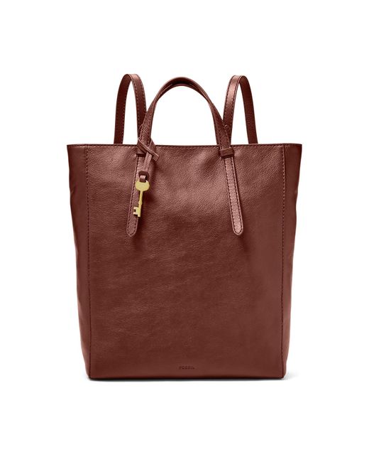 Fossil Camilla Leather Convertible Backpack Purse Handbag Lyst Canada
