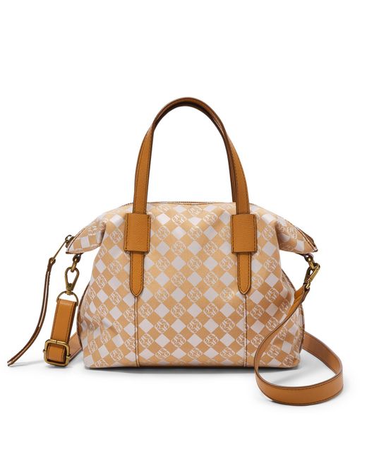 fossil skylar satchel brown